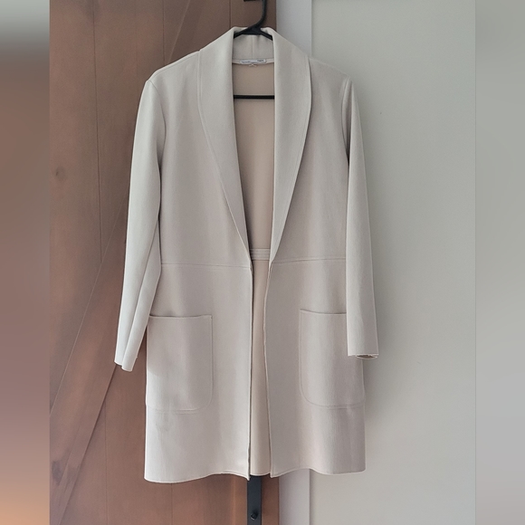 Zara Jackets & Blazers - EUC Zara Faux Suede Ecru Long Jacket/Duster size Small